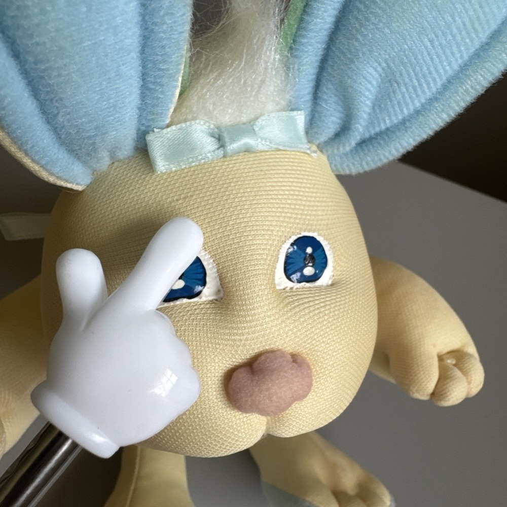 Vtg 1985 Cabbage Patch Kids Bunny Bee Xavier Roberts Blue Plush Pouch 13" - Picture 15 of 16